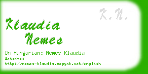 klaudia nemes business card